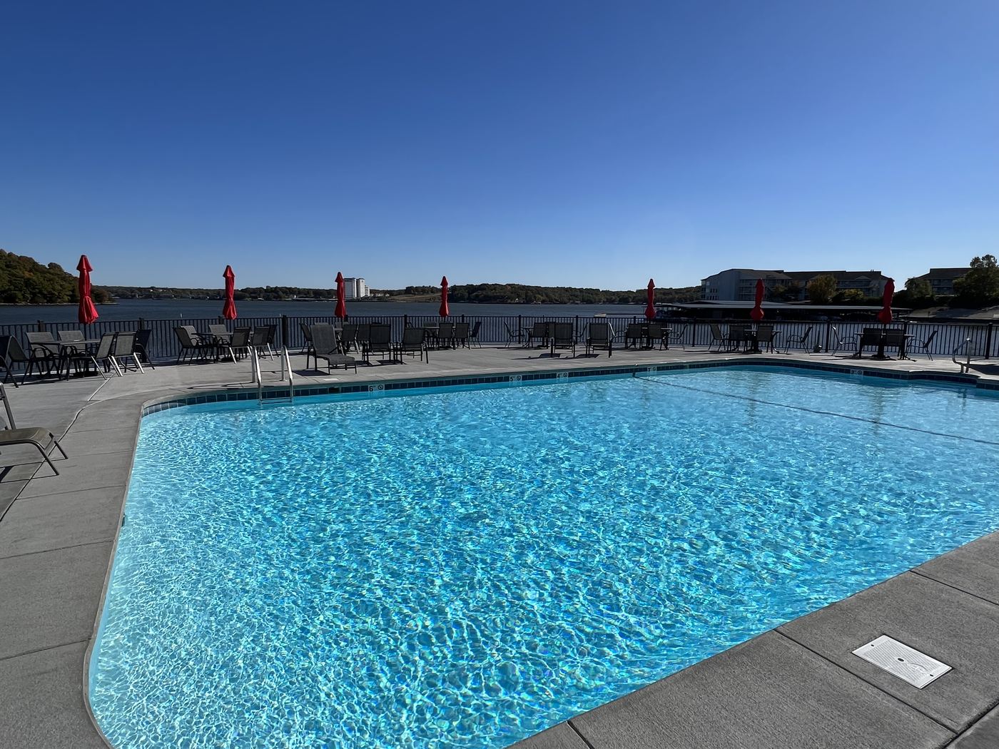Pool deck on the lake